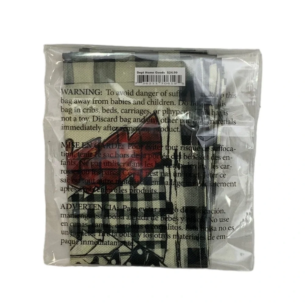 Christmas Placemats Primitive Farmhouse Buffalo Plaid Check Neutral  17.5 X 12